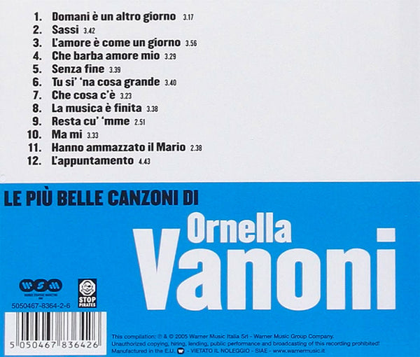 ORNELLA VANONI - Le più belle canzoni di Ornella Vanoni . CD