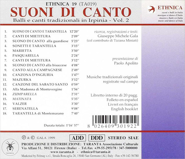 VARIOUS – Suoni Di Canto . CD