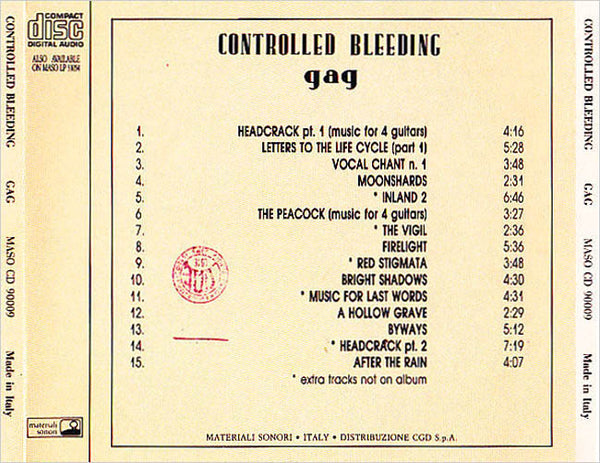 CONTROLLED BLEEDING - Gag . CD