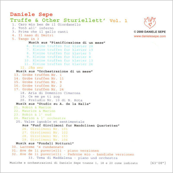 DANIELE SEPE - Truffe & Other Sturiellett' Vol. 1 - CD