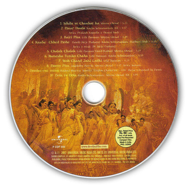 VARIOUS – Devdas (Original Motion Picture Soundtrack) . CD