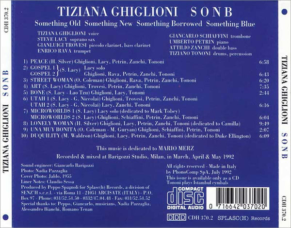 TIZIANA GHIGLIONI - Sonb . CD