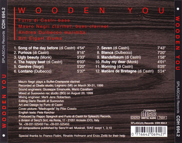 FURIO DI CASTRI - Wooden You . CD