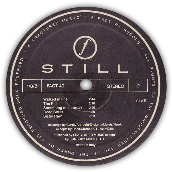 JOY DIVISION – Still . 2LP . Label B