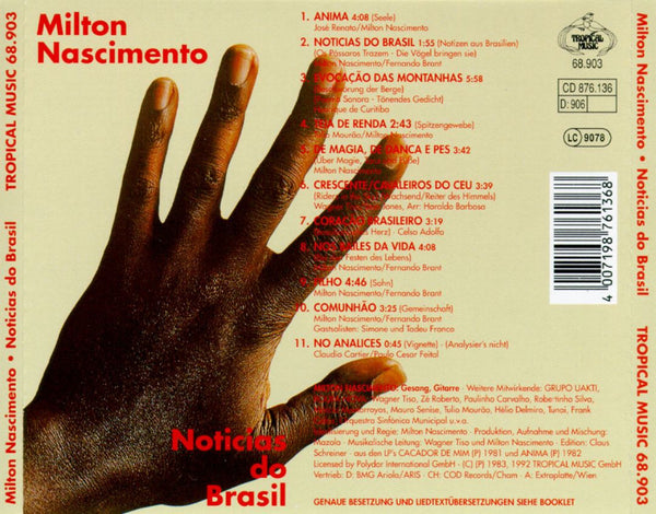 MILTON NASCIMENTO - Noticias do Brasil . CD