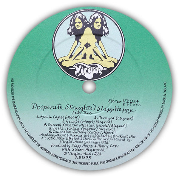 SLAPP HAPPY / HENRY COW – Desperate Straights . LP . Label 2
