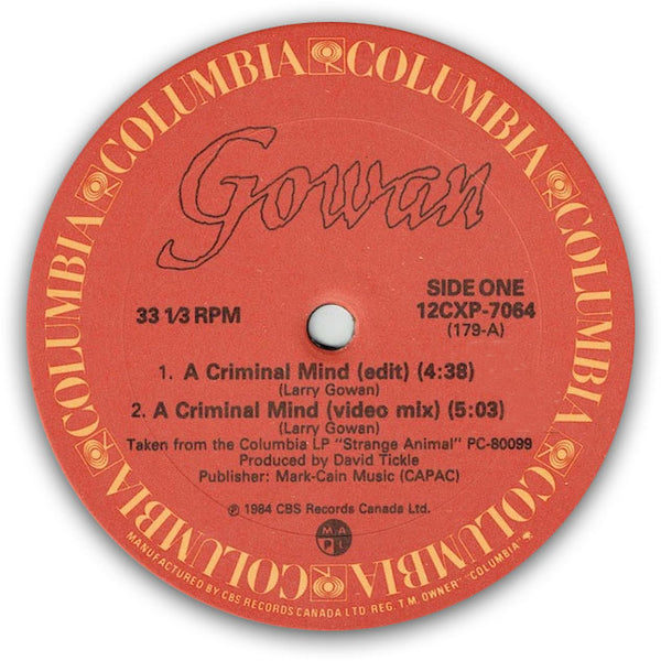 GOWAN - A Criminal Mind . 12"