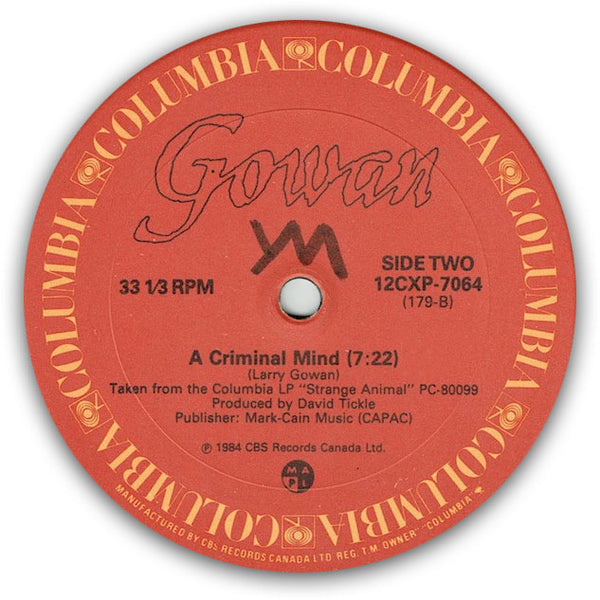 GOWAN - A Criminal Mind . 12"