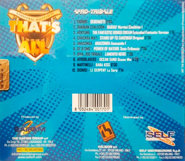 VARIOUS - That's All Afro-Tribale . CD