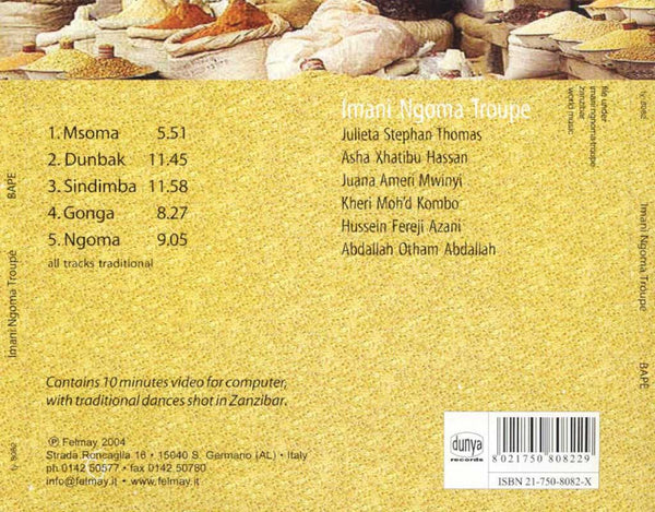 IMANI NGOMA TROUPE – Bape . CD