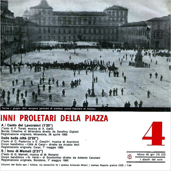 VARIOUS - Inni proletari della piazza 4 . 7" EP