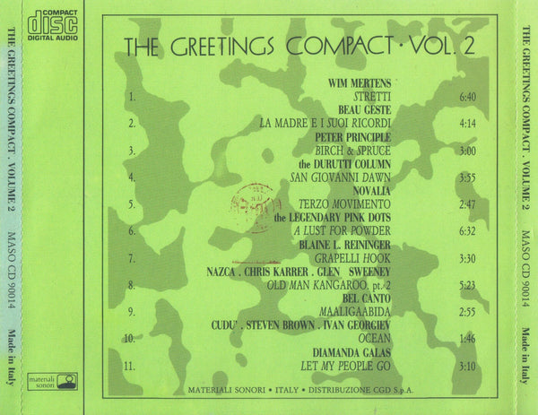 VARIOUS - The Greetings Compact Volume 2 . CD
