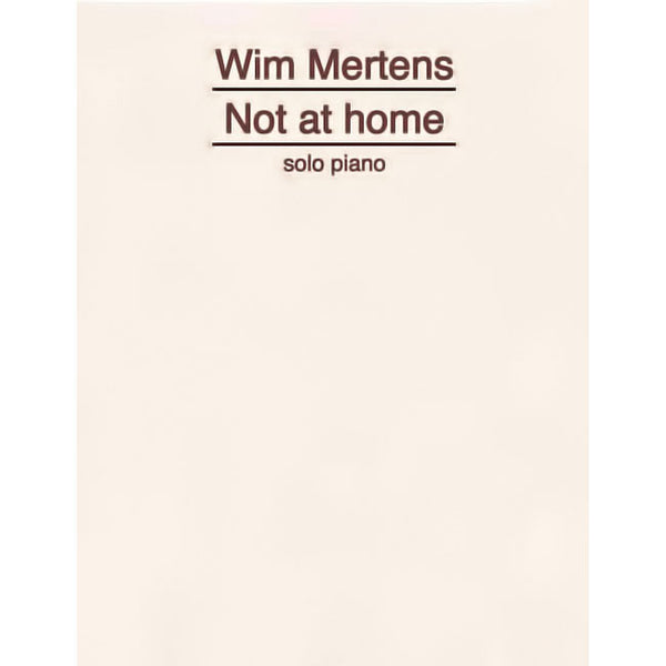 WIM MERTENS - Not At Home