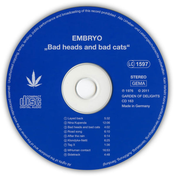 EMBRYO, Bad Heads And Bad Cats . CD