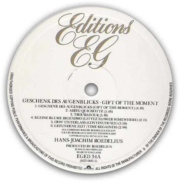 HANS-JOACHIM ROEDELIUS - Geschenk des Augenblicks/Gift of the Moment . LP