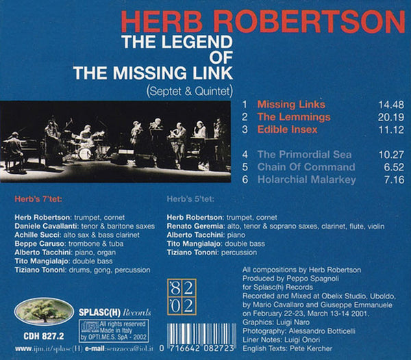 HERB ROBERTSON - The Legend Of The Missing Link . CD