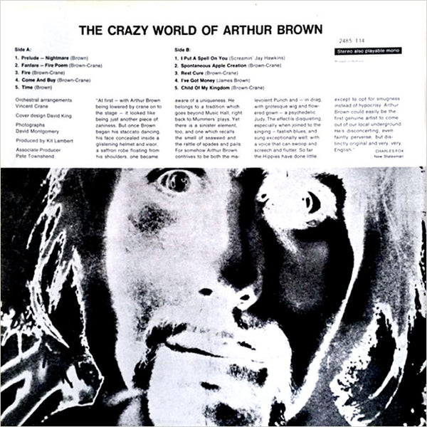 THE CRAZY WORLD OF ARTHUR BROWN – The Crazy World Of Arthur Brown . LP