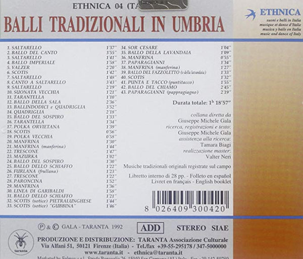VARIOUS - Balli tradizionali dell'Umbria . CD