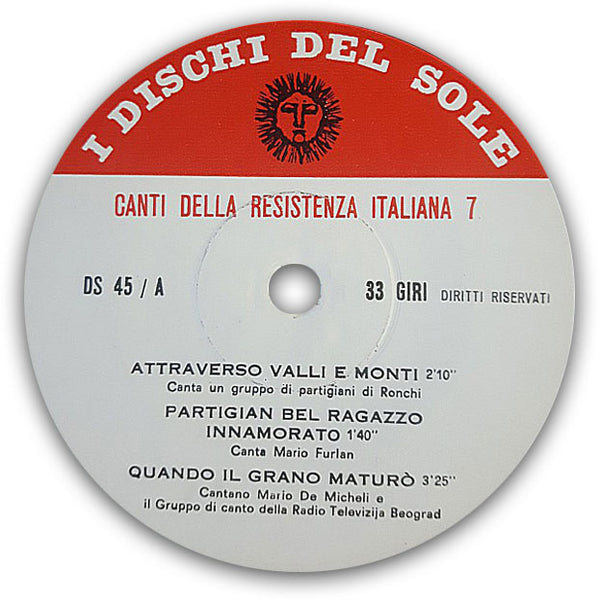 V. A. - Canti della Resistenza Italiana 7 . 7"/EP