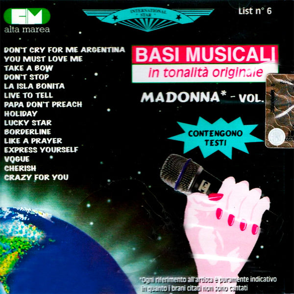 VARIOUS - Madonna Vol. 1 [ Basi Musicali In Tonalità Originale ] . CD