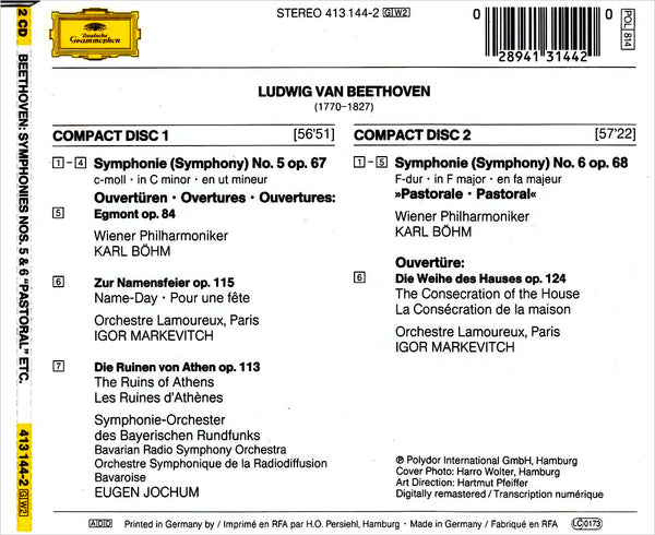 BEETHOVEN - Symphonien Nr. 5 & 6 >>Pastorale<< . 2CD