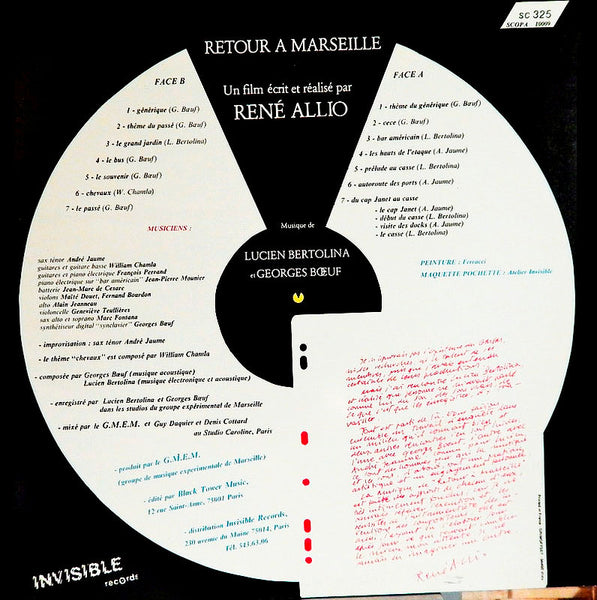 LUCIEN BERTOLINA / GEORGES BOEUF - Retour A Marseille . LP