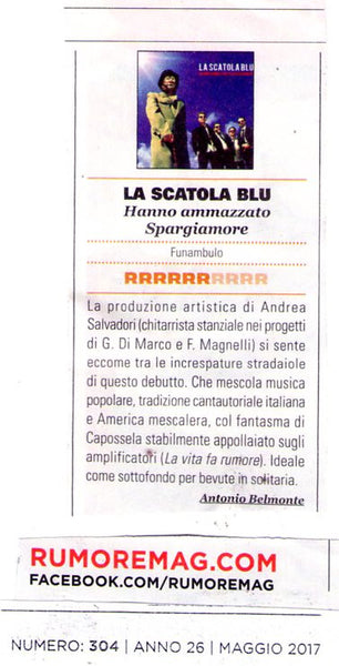 LA SCATOLA BLU - Hanno Ammazzato Spargiamore . CD