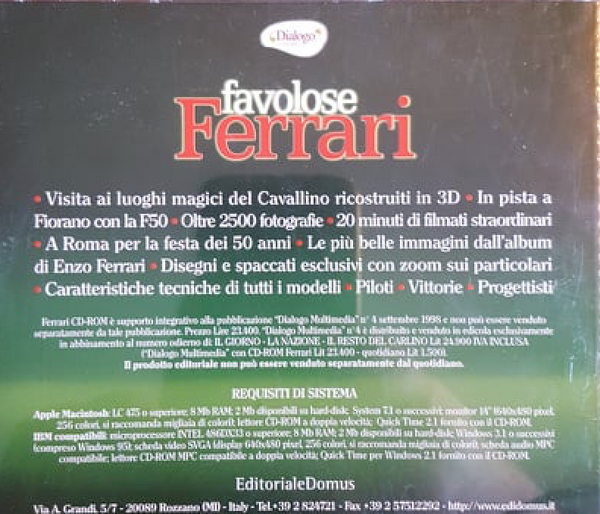 QUATTRORUOTE - Favolose Ferrari . CD ROM