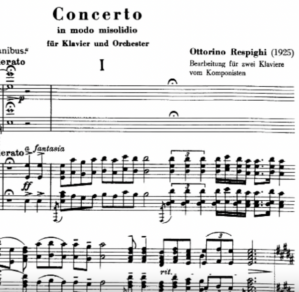 OTTORINO RESPIGHI - Concerto in modo misolidio . score